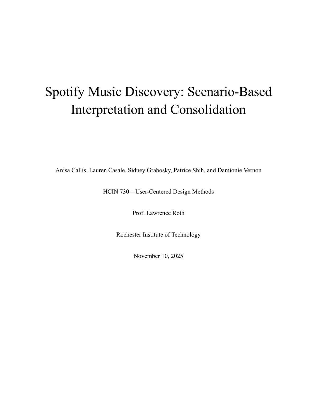 Scenario-Based Interpretation & Consolidation