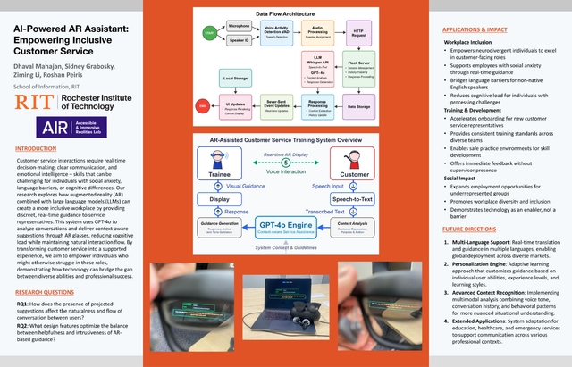 Research poster for the AI-Powered AR Assistant project presented at the Fram Signature Exhibition